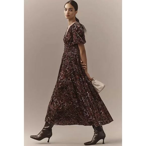 Anthropologie The Katerina Button-Front Dress: Velvet Edition - Picture 3 of 8